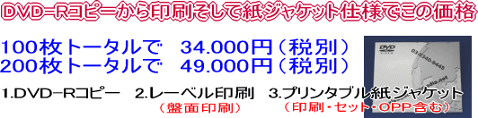 紙ジャケットDVD-R価格